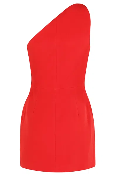 David Koma One-shoulder Crystal-embellished Mini Dress In Red