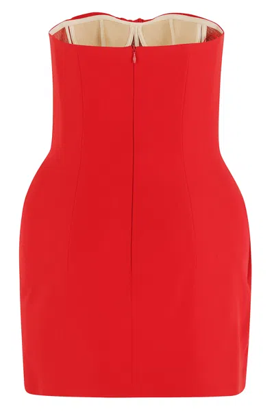 Magda Butrym Structured Corset Mini Dress With Draped Design In Red