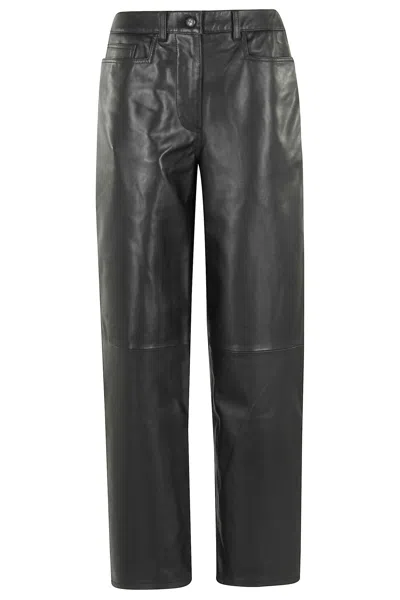 Remain Birger Christensen Cocoon Black Leather Pants In Black