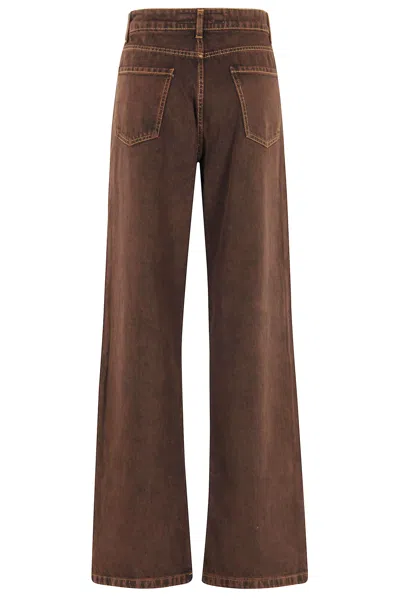 Federica Tosi Wide-leg Jeans With Classic Five-pocket Design In Brown