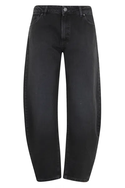 Federica Tosi Balloon-style Black Denim Jeans With Tapered Leg In Black