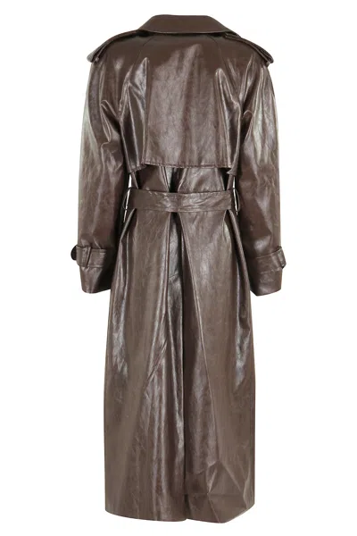 Federica Tosi Trench Pelle Metallo In Brown
