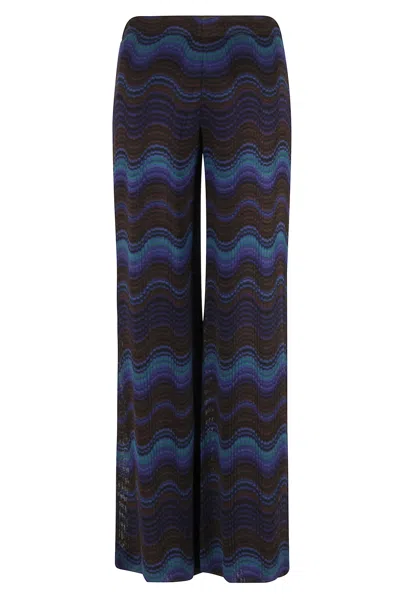 Missoni Wave-pattern Trousers In Blue