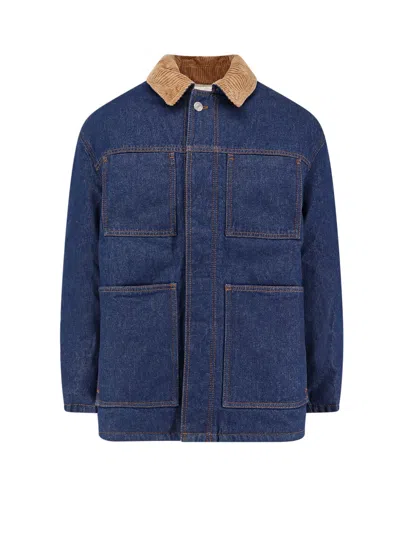 Ami Alexandre Mattiussi Ami Paris Denim Padded Jacket In Blue