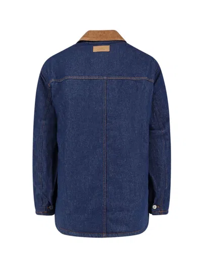 Ami Alexandre Mattiussi Ami Paris Denim Padded Jacket In Blue