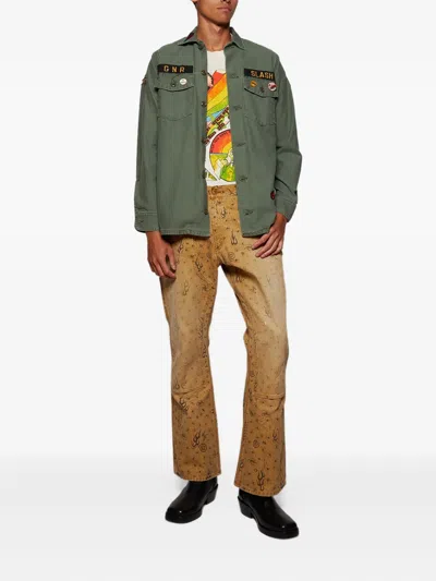 Madeworn Guns N Roses-appliqué Shirt In Green