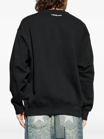 A Bathing Ape Graphic Crew-neck Sweatshirt In Black
