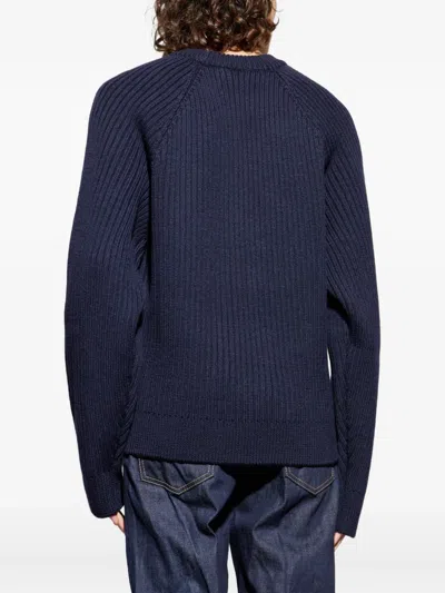 Dsquared2 Ribbed Crewneck Sweater In Blue