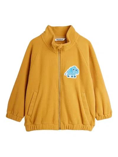 Mini Rodini Mammoth-appliqué Zip-up Sweatshirt In Yellow