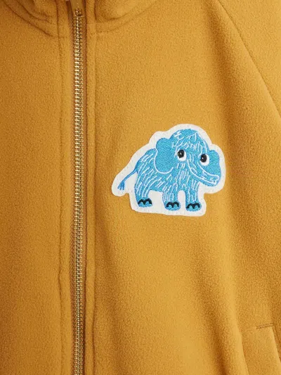 Mini Rodini Mammoth-appliqué Zip-up Sweatshirt In Yellow