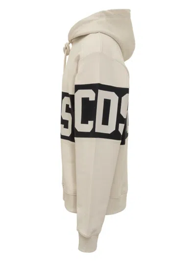 Gcds Sweatshirt Band Logo Hoodie In Neutral