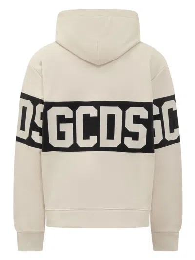 Gcds Sweatshirt Band Logo Hoodie In Neutral