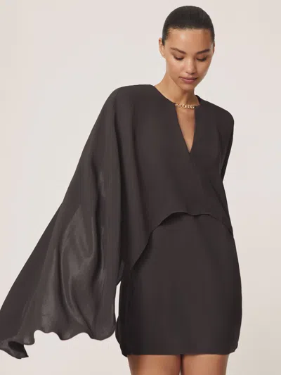 Reiss Grape Chain-detail Cape Mini Dress In Purple