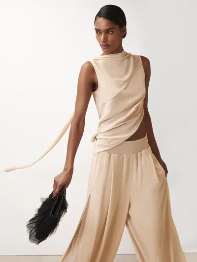 Reiss Misa Panel Detail Shell Top In Neutral