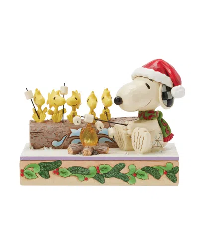 Jim Shore Snoopy And Woodstock Roasting Figurine In Multi
