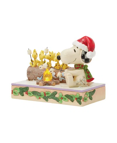 Jim Shore Snoopy And Woodstock Roasting Figurine In Multi