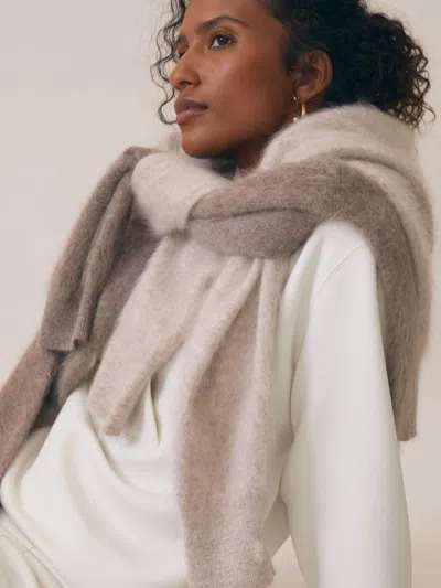 Reiss Ivory Interlock Shawl-neck Sweatshirt With Modal In White