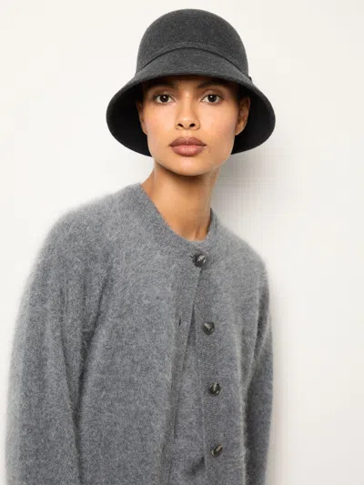 Reiss Womens Grey Felicity Felted-wool Bucket Hat In Gray