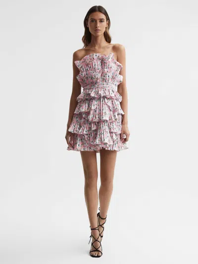 Amur Reed Pleated Shell Mini Dress In Pink
