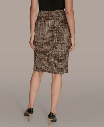Donna Karan Women's Tweed Midi Pencil Skirt In Brown