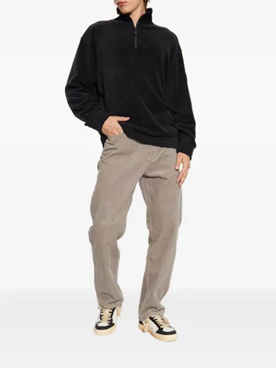 Giorgio Armani Half-zip Sweater In Black