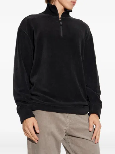 Giorgio Armani Half-zip Sweater In Black