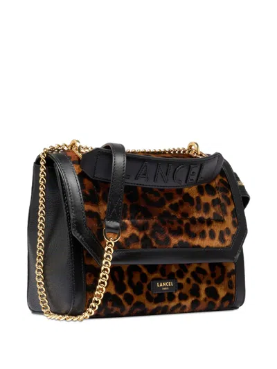Lancel Ninon Leopard-print Flap Bag In Brown