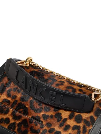 Lancel Ninon Leopard-print Flap Bag In Brown
