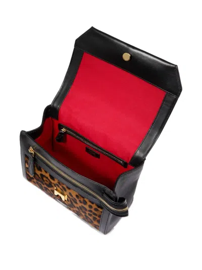 Lancel Ninon Leopard-print Flap Bag In Brown