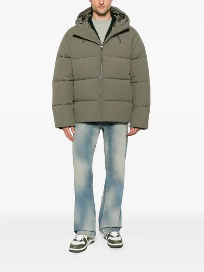 Daily Paper Hooded Puffer Jacket In Green