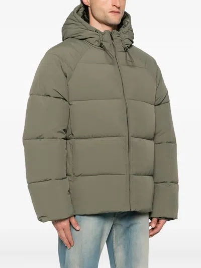 Daily Paper Hooded Puffer Jacket In Green