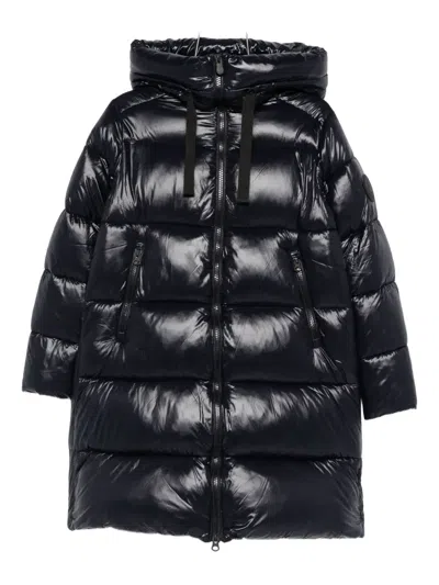 Save The Duck Isabel Long Down Jacket In Black