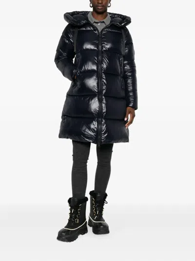 Save The Duck Isabel Long Down Jacket In Black