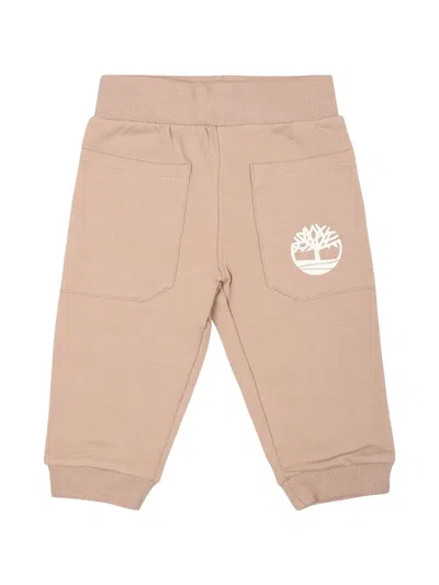 Timberland Logo-print Stretch-cotton Leggings In Neutral