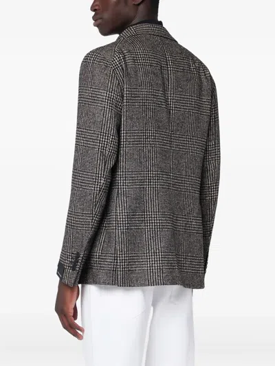 Tagliatore Montecarlo Checked Jacket In Gray