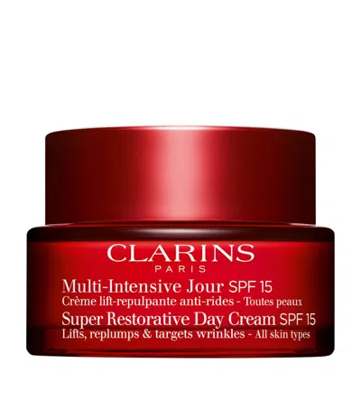 Clarins Super Restorative Day Moisturizer Spf 15 Sunscreen 1.7 Oz. In White
