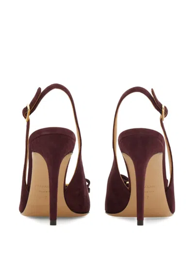 Ferragamo 90mm Vara Bow-detail Slingback Pumps In Burgundy
