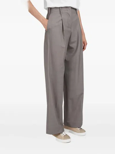 Paul & Shark Wool Stretch Wide Leg Trousers In Neutral