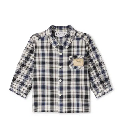 Bonpoint Check Print Shirt In Brown