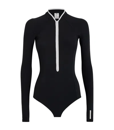 Hunza G Tyra Two-tone Swimsuit In Black