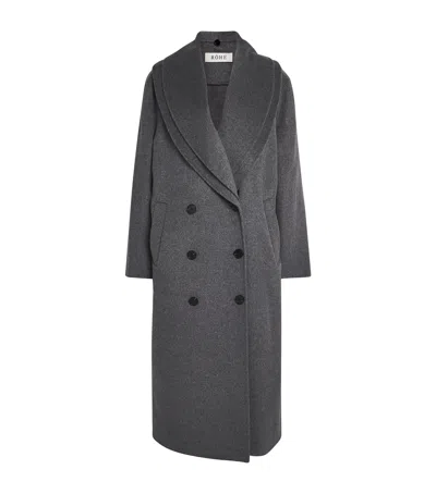 Rohe Scarf-effect Wool And Cashmere-blend Coat In Gray