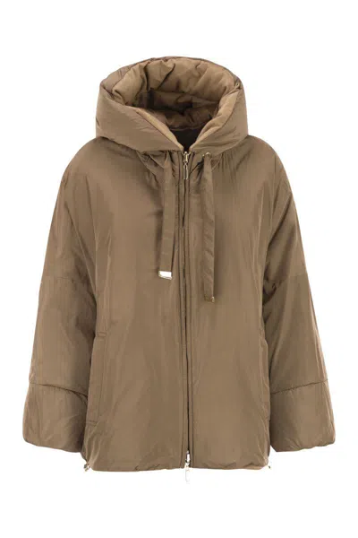 Max Mara The Cube Camel Brown Camel Wool Desiderio Padded Jacket In Brown