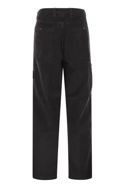 Stone Island Cotton Regular Fit Pants In Black