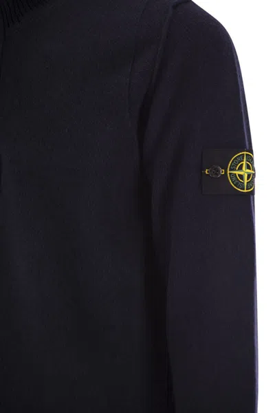 Stone Island Premium Wool Blend Sweater In Blue