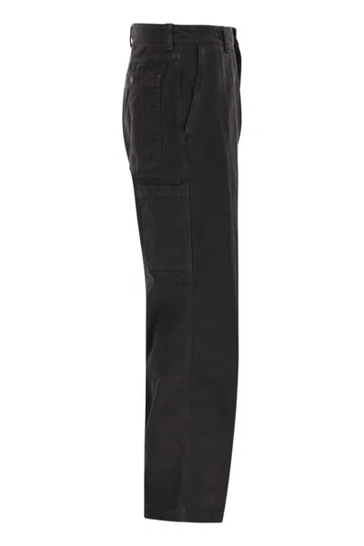 Stone Island Cotton Regular Fit Pants In Black