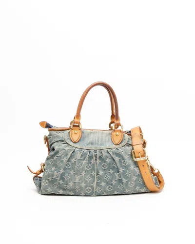 Pre-owned Louis Vuitton Monogram Denim Neo Cabby Mm Bag In Blue