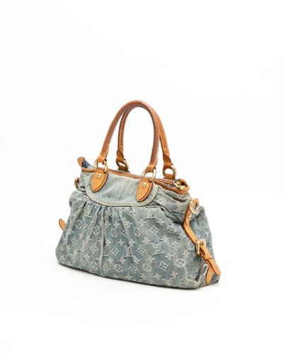 Pre-owned Louis Vuitton Monogram Denim Neo Cabby Mm Bag In Blue