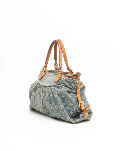 Pre-owned Louis Vuitton Monogram Denim Neo Cabby Mm Bag In Blue