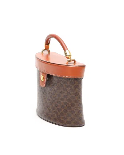 Celine Céline Macadam Top Handle Bag In Brown