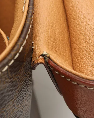 Celine Céline Macadam Top Handle Bag In Brown